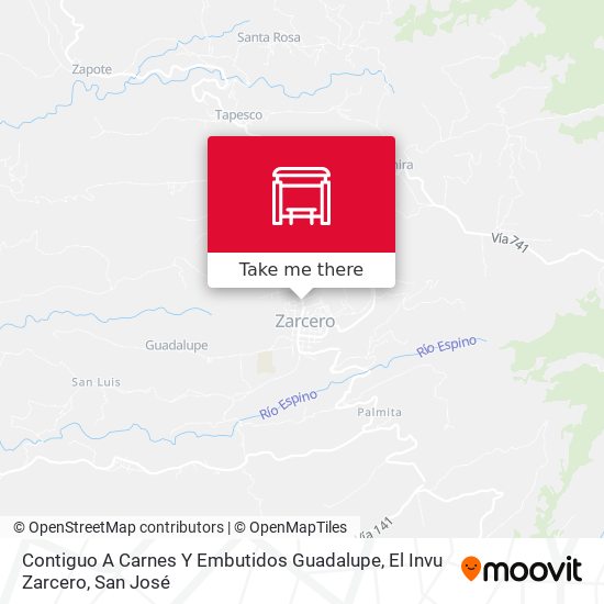 Contiguo A Carnes Y Embutidos Guadalupe, El Invu Zarcero map