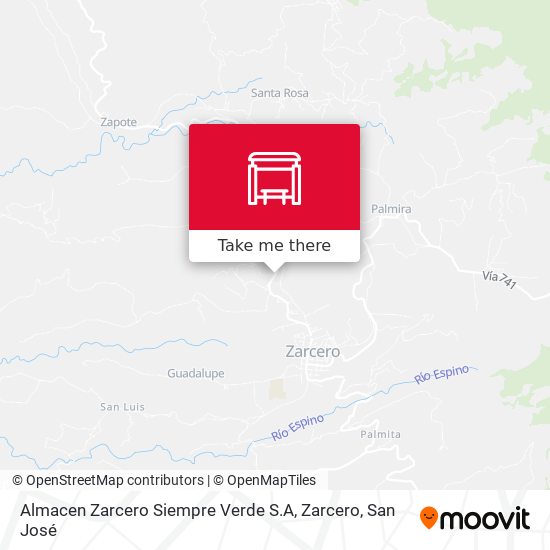 Mapa de Almacen Zarcero Siempre Verde S.A, Zarcero