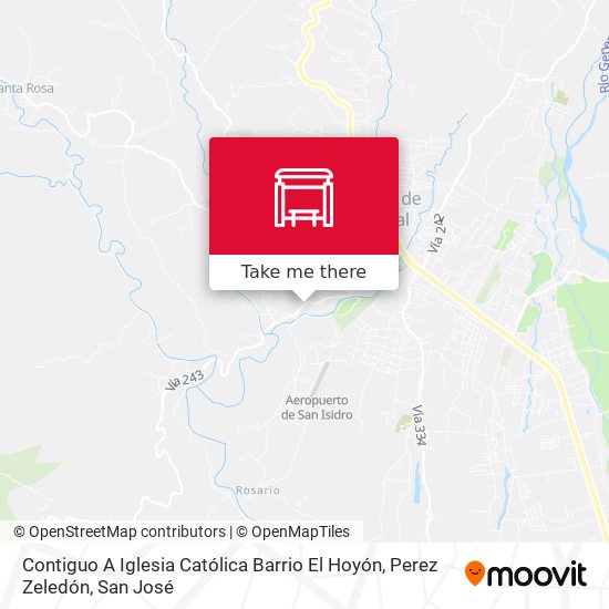 Mapa de Contiguo A Iglesia Católica Barrio El Hoyón, Perez Zeledón