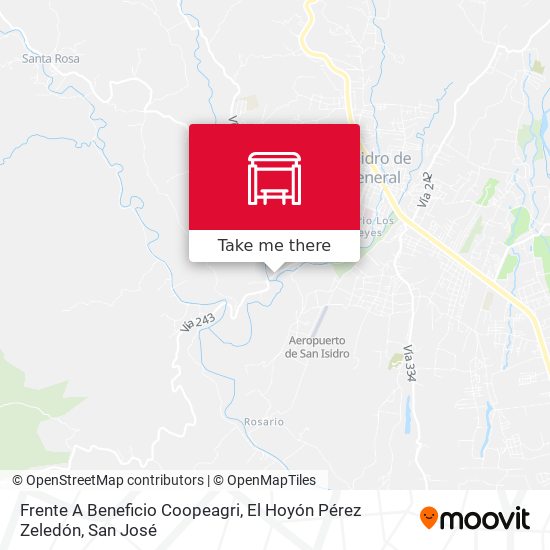 Frente A Beneficio Coopeagri, El Hoyón Pérez Zeledón map