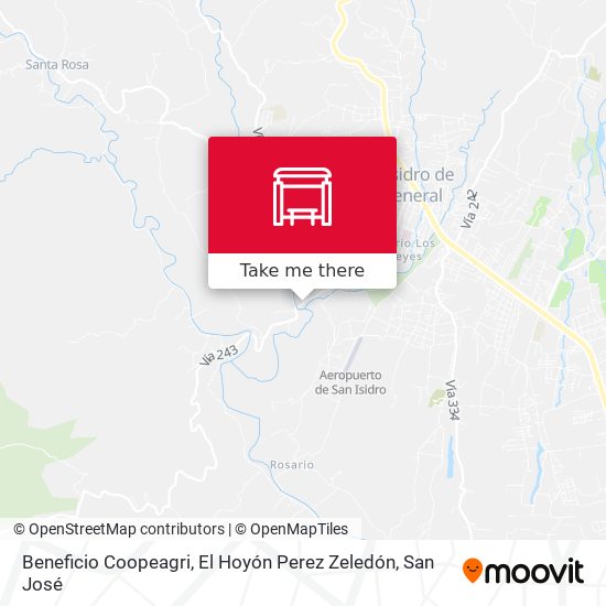 Beneficio Coopeagri, El Hoyón Perez Zeledón map