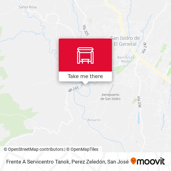 Frente A Servicentro Tanok, Perez Zeledón map