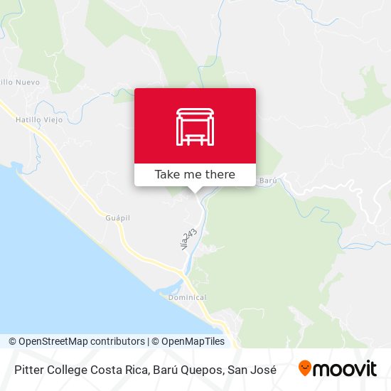 Pitter College Costa Rica, Barú Quepos map