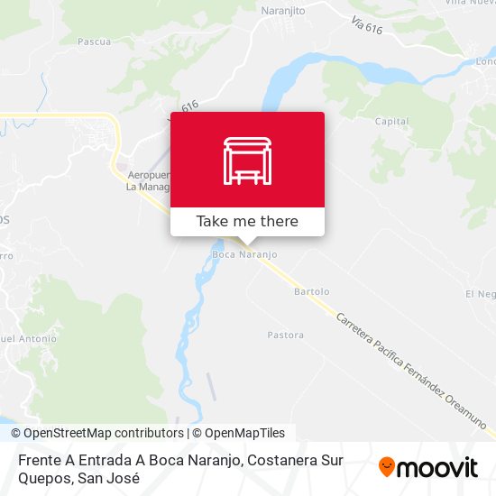 Frente A Entrada A Boca Naranjo, Costanera Sur Quepos map