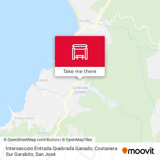 Mapa de Intersección Entrada Quebrada Ganado, Costanera Sur Garabito