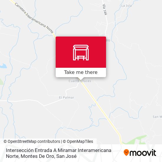 Intersección Entrada A Miramar Interamericana Norte, Montes De Oro map
