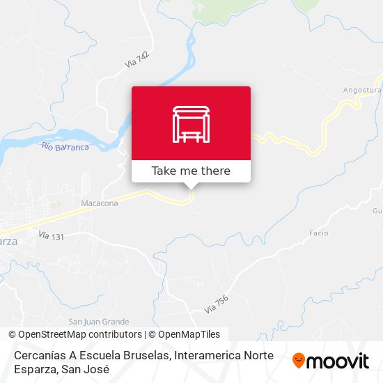 Cercanías A Escuela Bruselas, Interamerica Norte Esparza map