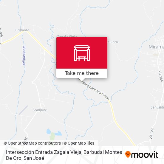 Intersección Entrada Zagala Vieja, Barbudal Montes De Oro map