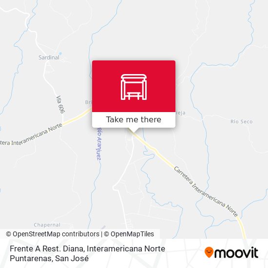 Mapa de Frente A Rest. Diana, Interamericana Norte Puntarenas