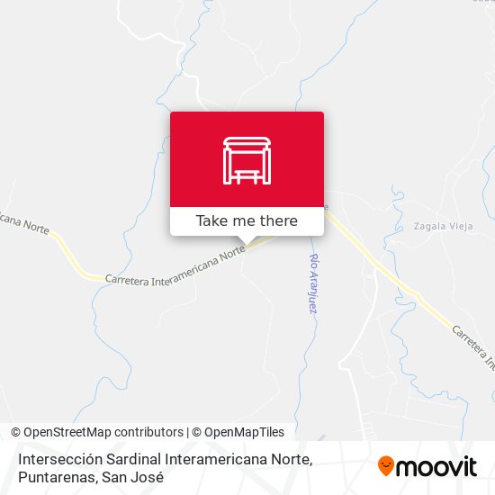 Intersección Sardinal Interamericana Norte, Puntarenas map