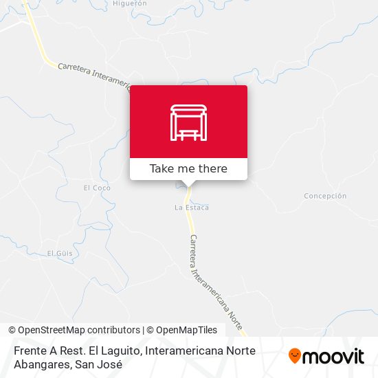 Frente A Rest. El Laguito, Interamericana Norte Abangares map