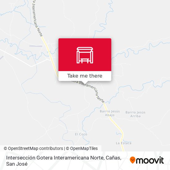 Mapa de Intersección Gotera Interamericana Norte, Cañas