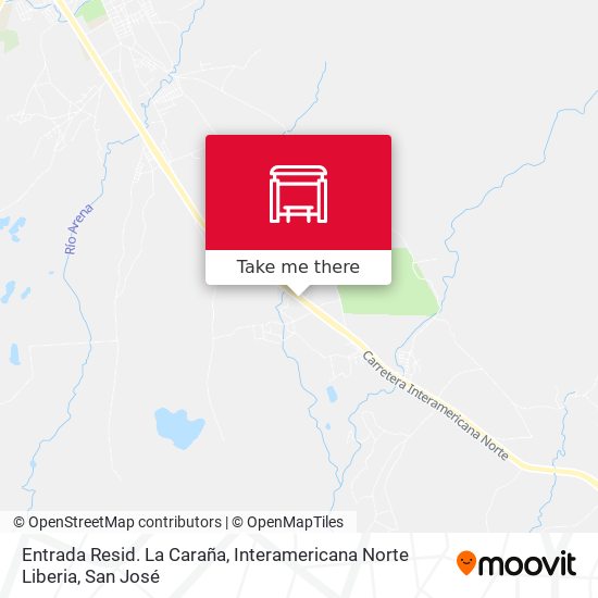 Mapa de Entrada Resid. La Caraña, Interamericana Norte Liberia