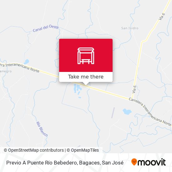 Previo A Puente Río Bebedero, Bagaces map