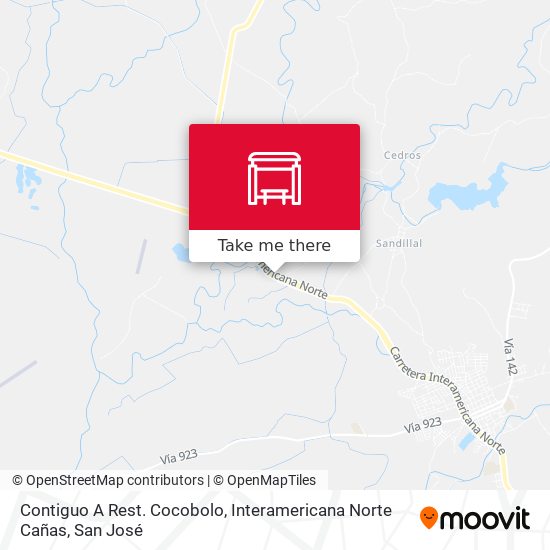 Mapa de Contiguo A Rest. Cocobolo, Interamericana Norte Cañas