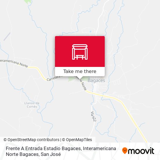 Frente A Entrada Estadio Bagaces, Interamericana Norte Bagaces map
