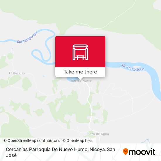 Cercanías Parroquia De Nuevo Humo, Nicoya map