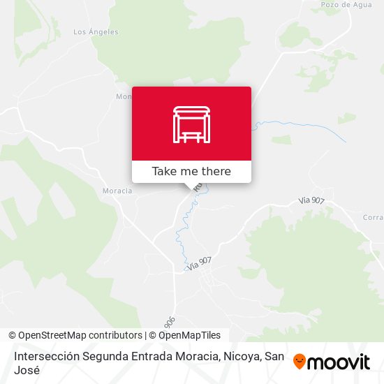 Mapa de Intersección Segunda Entrada Moracia, Nicoya