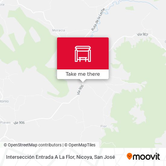 Intersección Entrada A La Flor, Nicoya map