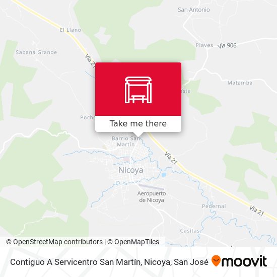 Mapa de Contiguo A Servicentro San Martín, Nicoya