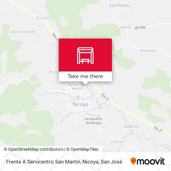 Mapa de Frente A Servicentro San Martín, Nicoya