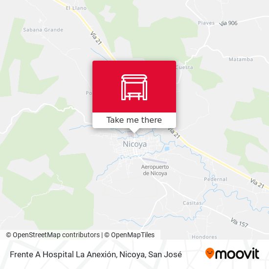 Frente A Hospital La Anexión, Nicoya map