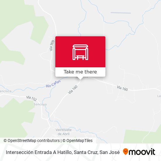 Mapa de Intersección Entrada A Hatillo, Santa Cruz