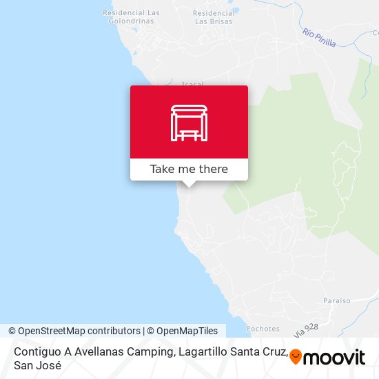 Contiguo A Avellanas Camping, Lagartillo Santa Cruz map