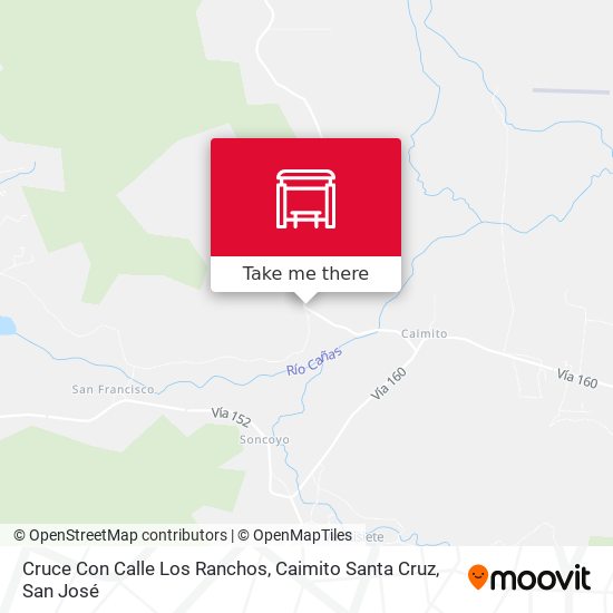 Cruce Con Calle Los Ranchos, Caimito Santa Cruz map