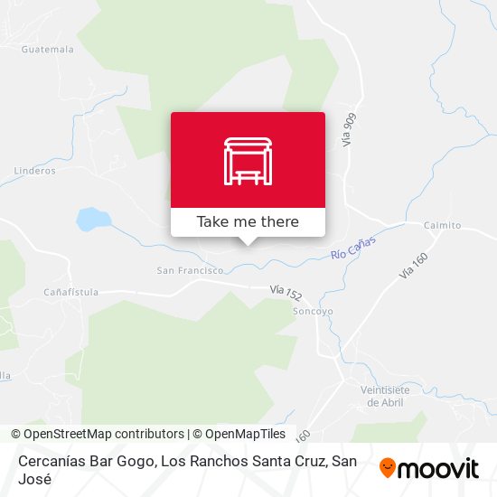 Cercanías Bar Gogo, Los Ranchos Santa Cruz map