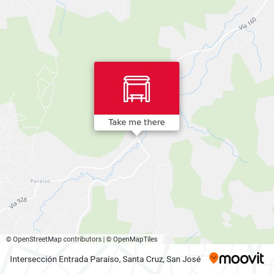 Intersección Entrada Paraíso, Santa Cruz map