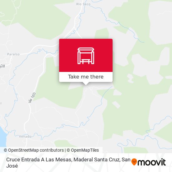 Mapa de Cruce Entrada A Las Mesas, Maderal Santa Cruz