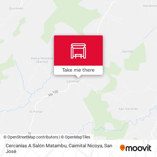 Cercanías A Salón Matambu, Caimital Nicoya map