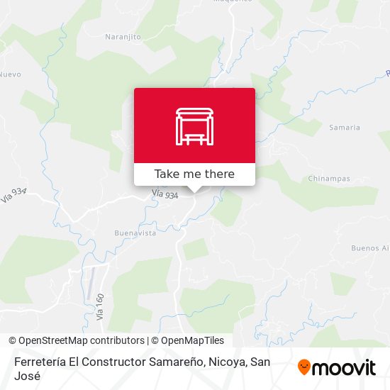 Mapa de Ferretería El Constructor Samareño, Nicoya