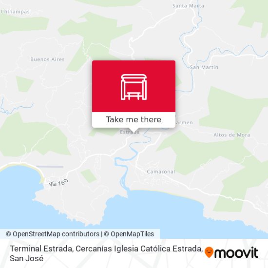 Mapa de Terminal Estrada, Cercanías Iglesia Católica Estrada