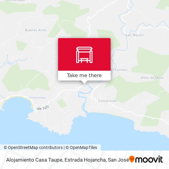 Mapa de Alojamiento Casa Taupe, Estrada Hojancha