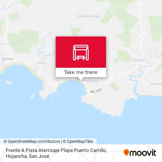 Frente A Pista Aterrizaje Playa Puerto Carrillo, Hojancha map