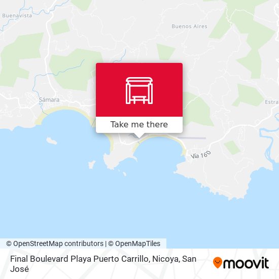 Mapa de Final Boulevard Playa Puerto Carrillo, Nicoya