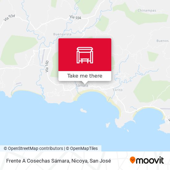 Frente A Cosechas Sámara, Nicoya map