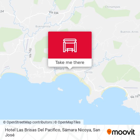 Hotel Las Brisas Del Pacífico, Sámara Nicoya map