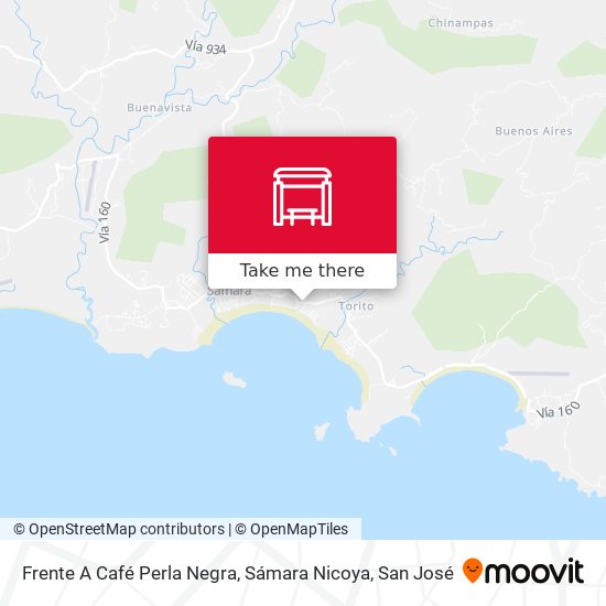 Frente A Café Perla Negra, Sámara Nicoya map