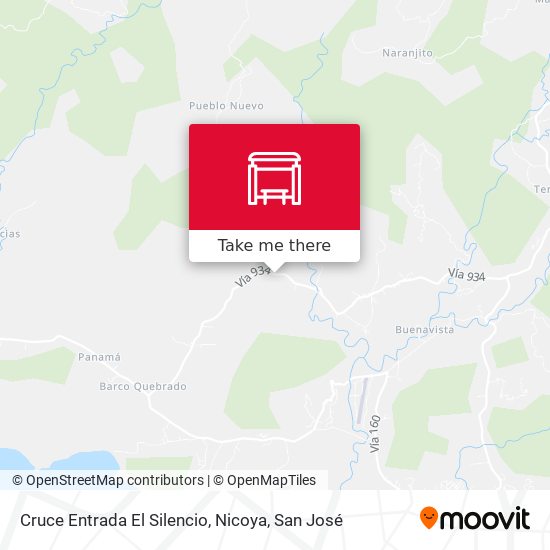 Mapa de Cruce Entrada El Silencio, Nicoya