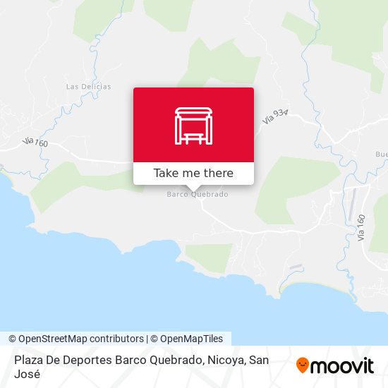Mapa de Plaza De Deportes Barco Quebrado, Nicoya