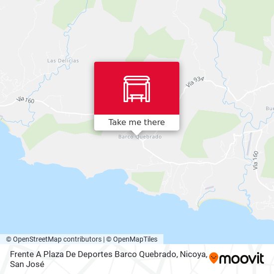 Frente A Plaza De Deportes Barco Quebrado, Nicoya map