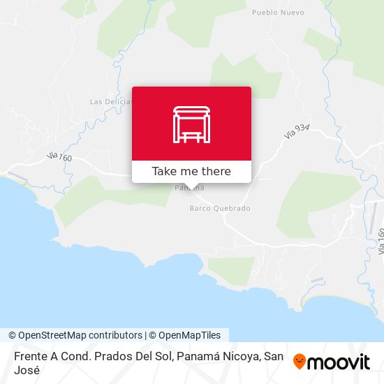 Mapa de Frente A Cond. Prados Del Sol, Panamá Nicoya