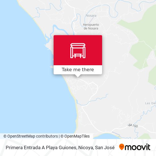 Primera Entrada A Playa Guiones, Nicoya map