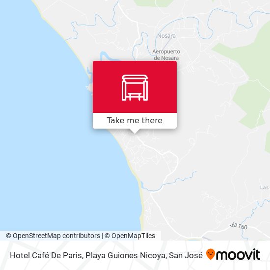 Mapa de Hotel Café De Paris, Playa Guiones Nicoya