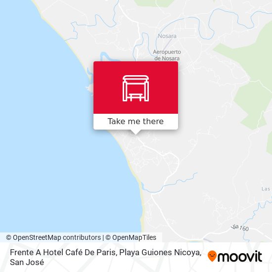 Frente A Hotel Café De Paris, Playa Guiones Nicoya map