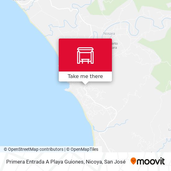 Primera Entrada A Playa Guiones, Nicoya map