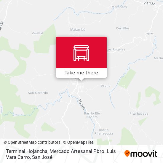 Mapa de Terminal Hojancha, Mercado Artesanal Pbro. Luis Vara Carro